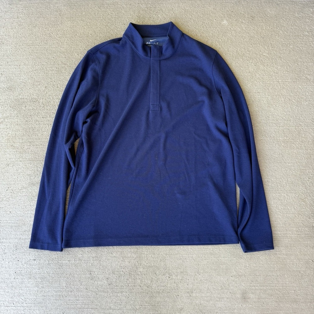 Nike Dri-FIT Standard Fit Long Sleeve Quarter Snap Shirt Men's L Blue BV0398-492